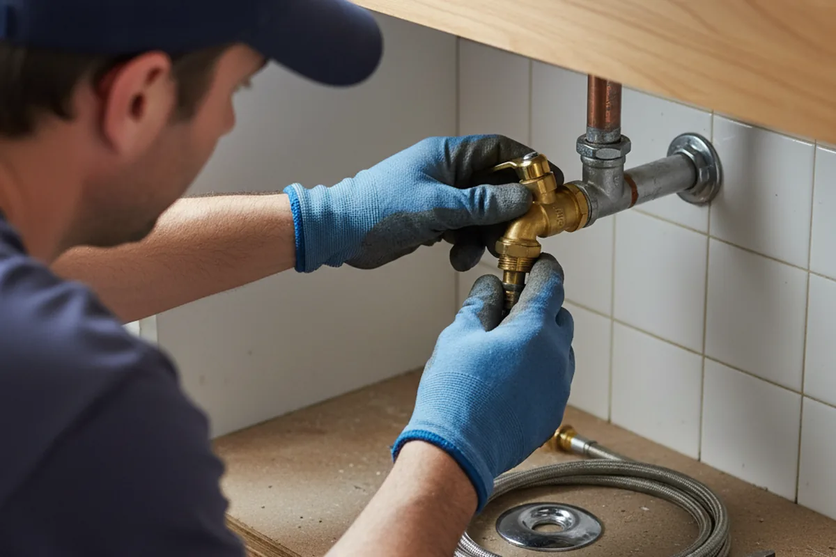 Shutoff valve and fitting work during Faucet and Fixture Repair in Perryville